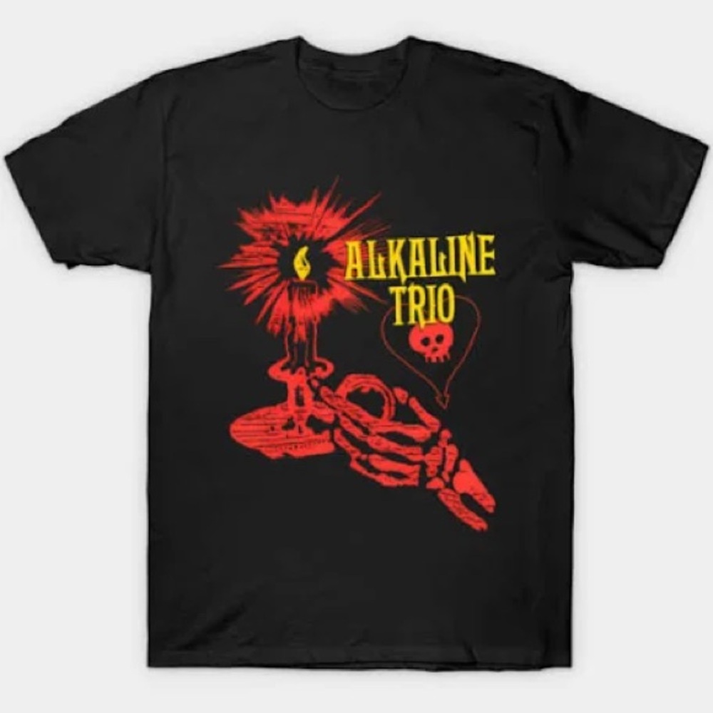 Alkaline Trio "Skele Candle" Graphic T-Shirt Size Large New Matt Skiba Punk
